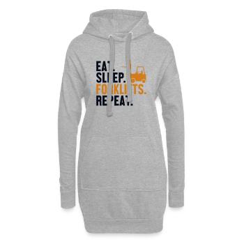 Chariots élévateurs Eat Sleep Repeat Chariot élévateur tout-terrain - Sweat-shirt à capuche long Femme - gris chiné - Devant