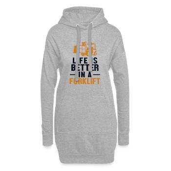 La vie est meilleure dans un conducteur de chariot élévateur - Sweat-shirt à capuche long Femme - gris chiné - Devant