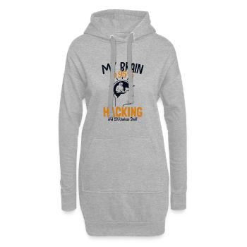 My Brain is 95% Hacking Sniffer Social - Hoodie-Kleid - Grau meliert - Vorne