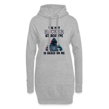 Le stéréotype du pirate informatique est basé sur le renifleur de phishing Me - Sweat-shirt à capuche long Femme - gris chiné - Devant