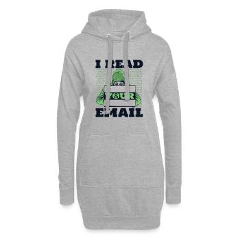 I Read Your E-Mail Sniffer Social Engineering - Hoodie-Kleid - Grau meliert - Vorne