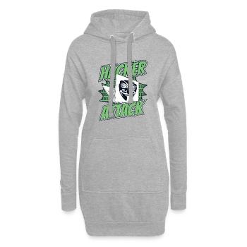 Attaque de hacker Social Engineering Phishing Sniffer - Sweat-shirt à capuche long Femme - gris chiné - Devant