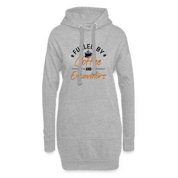 Fueled by Coffee and Excavators Seilbagger - Hoodie-Kleid - Grau meliert - Vorne