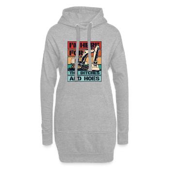 I'm Here For The Ditches And Hoes Seilbagger - Hoodie-Kleid - Grau meliert - Vorne