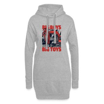 Big Boys Need Big Toys Raupenbagger Excavator - Hoodie-Kleid - Grau meliert - Vorne