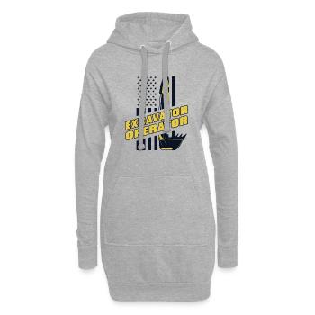 Excavator Seilbagger Raupenbagger Baggerführer - Hoodie-Kleid - Grau meliert - Vorne