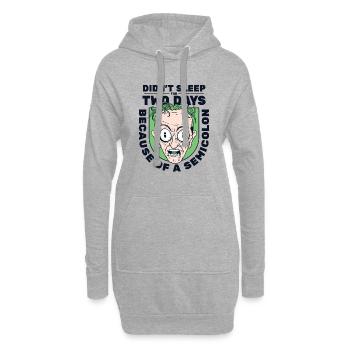 Didn't Sleep For Two Days Semicolon Developer - Hoodie Dress - heather grey - Front