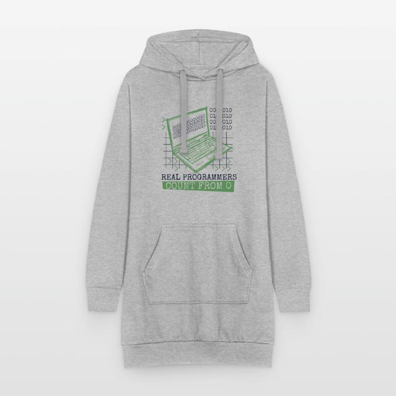 Real Programmers Count From 0 Developer Coder Hoodie-Kleid