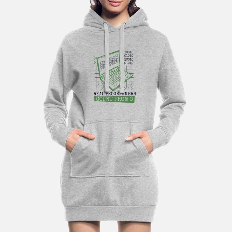 Real Programmers Count From 0 Developer Coder Hoodie-Kleid