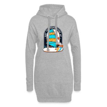 Que le vent me guide Surfeur Sports nautiques - Sweat-shirt à capuche long Femme - gris chiné - Devant