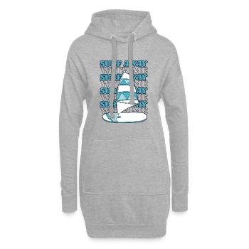 Surf Away With Me Wellenreiter Surfer Wassersport - Hoodie-Kleid - Grau meliert - Vorne