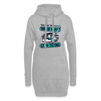 You Only Fail When You Stop Trying Surfer - Hoodie-Kleid - Grau meliert - Vorne