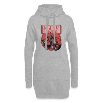 Restez calme et trike sur une moto tricycle - Sweat-shirt à capuche long Femme - gris chiné - Devant