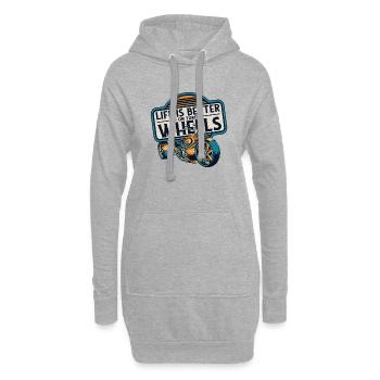 La vie est meilleure sur trois roues à trois roues - Sweat-shirt à capuche long Femme - gris chiné - Devant