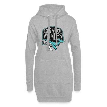 Regardons les baleines béluga bleu Cétacé Baleine - Sweat-shirt à capuche long Femme - gris chiné - Devant