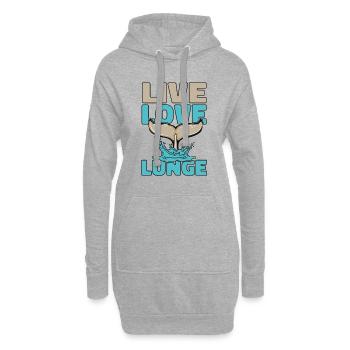 Vivre Amour Fente Bleu Béluga Cétacé Cachalot - Sweat-shirt à capuche long Femme - gris chiné - Devant
