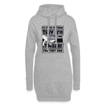 Ce sera amusant, ont-ils dit, béluga bleu, cétacé - Sweat-shirt à capuche long Femme - gris chiné - Devant