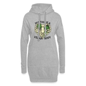 Ja, das ist ein veganer Körper auf pflanzlicher Basis Vegan - Hoodie-Kleid - Grau meliert - Vorne