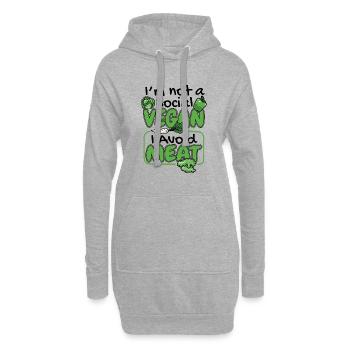 Je ne suis pas un végétalien social végétalien à base de plantes - Sweat-shirt à capuche long Femme - gris chiné - Devant