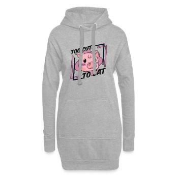 Zu süß, um Veganer zu essen Veganer Veganismus auf pflanzlicher Basis - Hoodie-Kleid - Grau meliert - Vorne