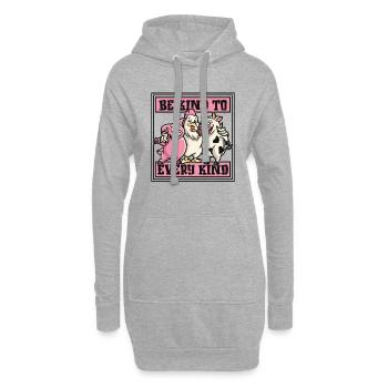 Sei nett zu jeder Art von veganen Veganern auf pflanzlicher Basis - Hoodie-Kleid - Grau meliert - Vorne