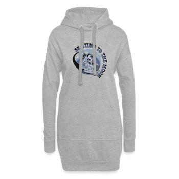Vaisseau spatial cosmonaute Skating To The Moon - Sweat-shirt à capuche long Femme - gris chiné - Devant