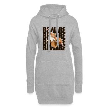 Attention Écureuil Gris Écureuil Renard Écureuil - Sweat-shirt à capuche long Femme - gris chiné - Devant