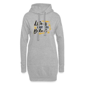 Life Is What You Bake It Bakery Confectioner Baker - Hoodie Dress - heather grey - Front