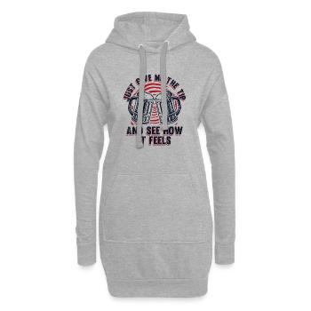 Just Give Me The Tip And See How It Feels Barmann - Hoodie-Kleid - Grau meliert - Vorne