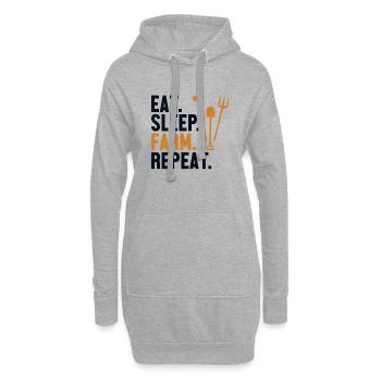 Manger dormir Ferme Répéter Agriculture Agriculteur biologique - Sweat-shirt à capuche long Femme - gris chiné - Devant
