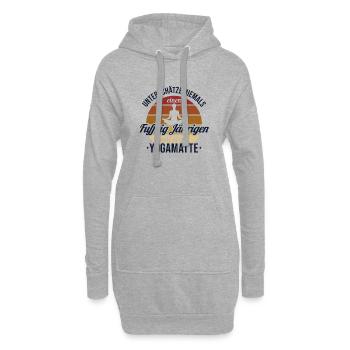 Fuffzig Jähriger mit Yogamatte Yoga Kundalini 50. - Hoodie-Kleid - Grau meliert - Vorne