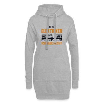 Elektriker hat immer Recht Elektroniker Elektriker - Hoodie-Kleid - Grau meliert - Vorne