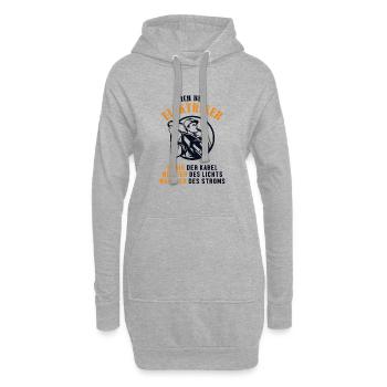 Ich bin Elektriker Elektrotechniker Elektroniker - Hoodie-Kleid - Grau meliert - Vorne