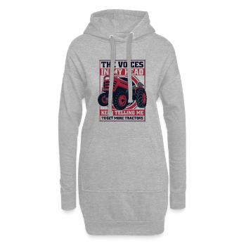 Des voix dans la tête me disent d’obtenir plus de tracteurs Bauer - Sweat-shirt à capuche long Femme - gris chiné - Devant