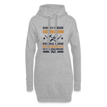 Endlich wieder Schreinern Carpenter - Hoodie-Kleid - Grau meliert - Vorne