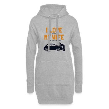 J’aime ma femme Mécanicien Mécanicien Automobile Maître Voiture - Sweat-shirt à capuche long Femme - gris chiné - Devant