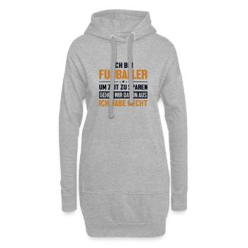 Fußballer hat immer Recht Fußballgott - Hoodie-Kleid - Grau meliert - Vorne