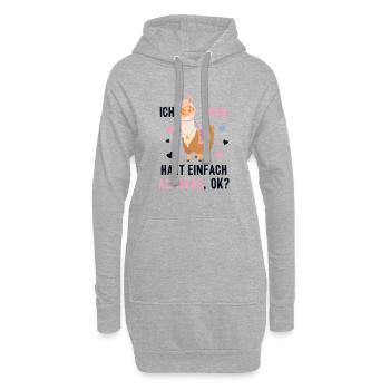 Ich mag einfach Alpakas Pako Lama Huacaya Alpaca - Hoodie-Kleid - Grau meliert - Vorne