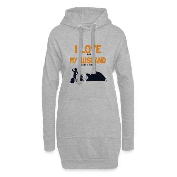 I love my Husband Camping Campingplatz Zelten - Hoodie-Kleid - Grau meliert - Vorne