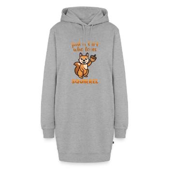 Just A Girl Who Loves Squirrel Fuchshörnchen - Hoodie-Kleid - Grau meliert - Vorne