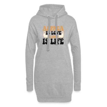 L’alpaga est l’amour Pako Huacaya Lama éleveur d’alpaga - Sweat-shirt à capuche long Femme - gris chiné - Devant
