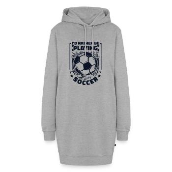 I'd Rather Be Playing Soccer Fußballgott Torjäger - Hoodie-Kleid - Grau meliert - Vorne
