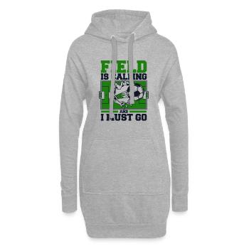 Field Is Calling And I Must Go Fußballprofi - Hoodie-Kleid - Grau meliert - Vorne