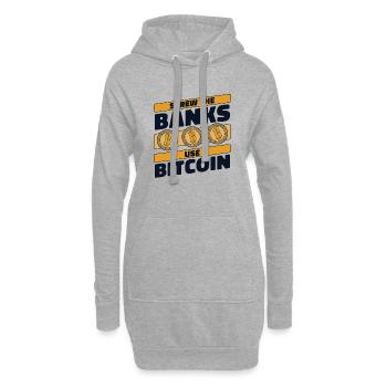 Les banques utilisent Bitcoin Crypto Crypto Crypto - Sweat-shirt à capuche long Femme - gris chiné - Devant