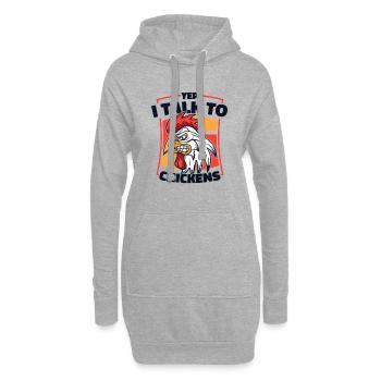 Oui, je parle à un fermier de poulets - Sweat-shirt à capuche long Femme - gris chiné - Devant