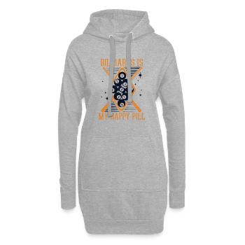 Billard est mon Happy Pill Billiards Snooker - Sweat-shirt à capuche long Femme - gris chiné - Devant
