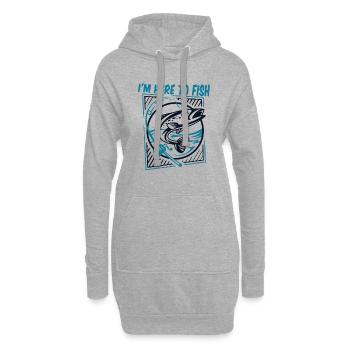 I'm Here To Fish Spinnfischer Hochseeangler Angler - Hoodie-Kleid - Grau meliert - Vorne