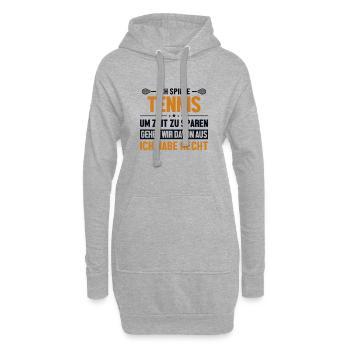 Tennis hat immer Recht Tennisspieler - Hoodie-Kleid - Grau meliert - Vorne