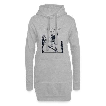 Skateboarding Chinese Hanzi Skatepark Skatergirl - Hoodie-Kleid - Grau meliert - Vorne