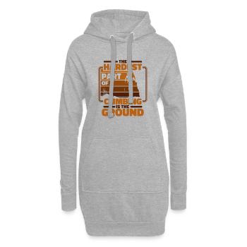 Hardest Part Of Climbing Is The Ground Kraxler - Hoodie-Kleid - Grau meliert - Vorne